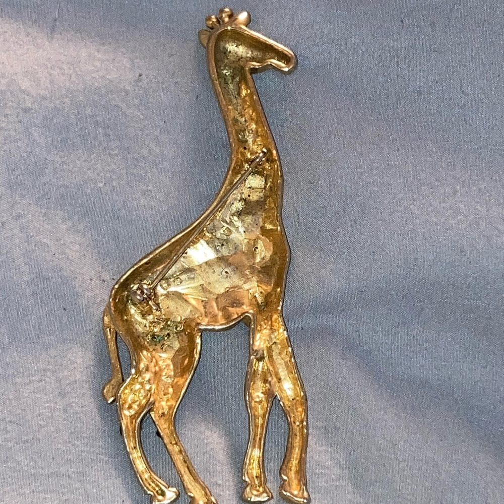 Vintage Gold Tone and Black Giraffe Brooch - Picture 3 of 3